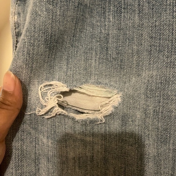 Wrangler light blue denim distressed bootcut jeans. - Picture 4 of 6